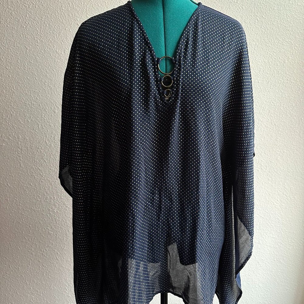 MICHAEL Michael Kors Women's Navy Blue Poncho/Top Size S/M